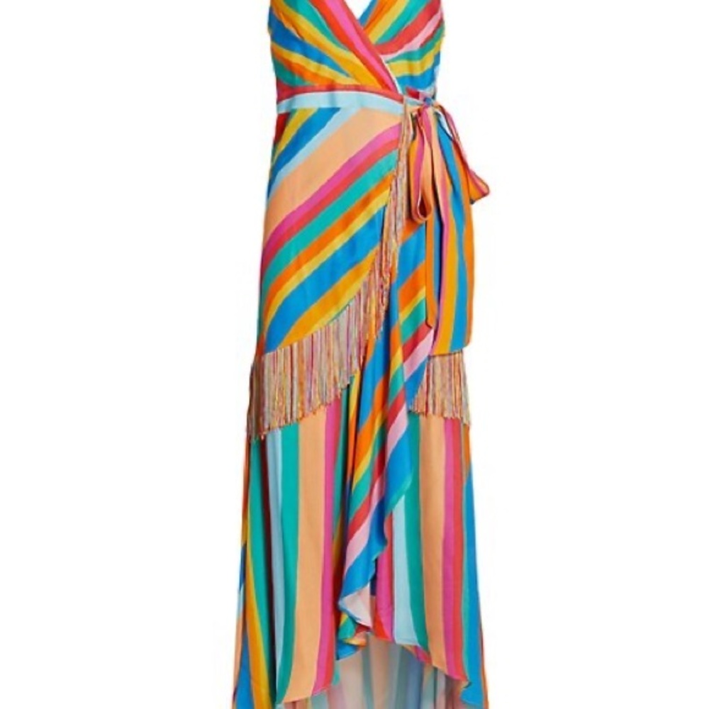 Farm Rio striped scarf wrap dress